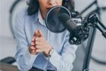 Woman with microphone