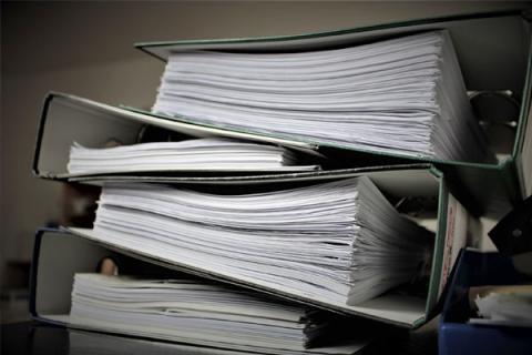 Stack of binders