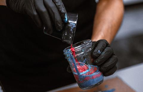 Hands pouring