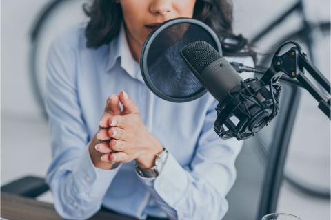 Woman with microphone