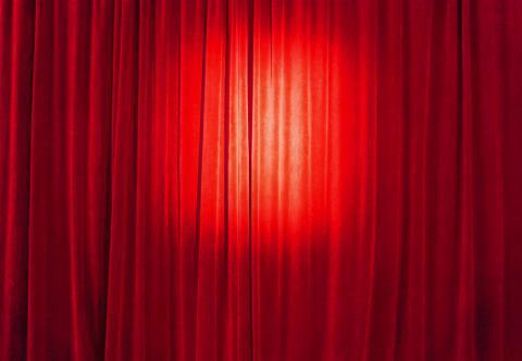 Red curtains