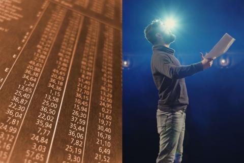 Data and a person speaking