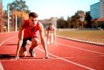 Runner at starting line