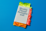 November monthly planner filled with notes